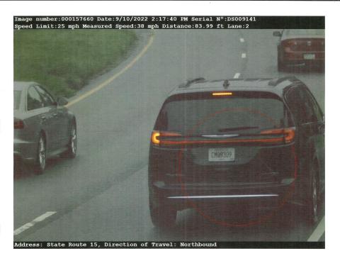 Courtesy Habersham County Sheriff's Office. This photo from the Tallulah Falls school zone camera shows Deborrah Collier’s rental car on Sept. 10.