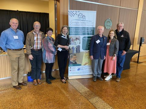 Submitted photo. Rabun County Director of Development Rick Story, left; Don Martin; Barbara Anderson; Pete Cleaveland; Jeanine Marlow; and John Scaduto attend the GICH conference in Cartersville, Ga., recently with the GICH facilitator. 
