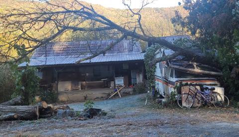 Megan Broome/The Clayton Tribune. A photo taken the day after a structure fire occurred on Wolffork Road in Rabun Gap. 