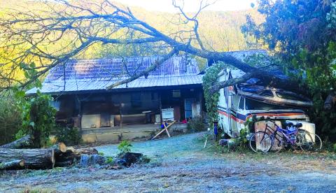 Megan Broome/The Clayton Tribune. A photograph taken the day after a structure fire occurred Oct. 19 on Wolffork Road in Rabun Gap. 