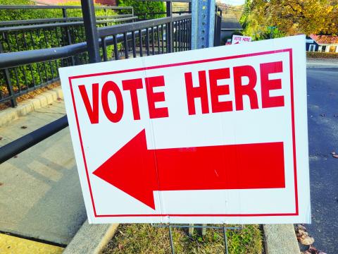 Megan Broome/The Clayton Tribune. Hundreds have followed the signs outside the Rabun County Board of Elections office to vote early before the Nov. 8 election.