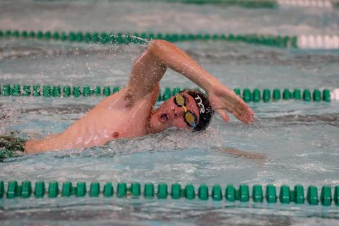 TFS Athletics. Tallulah Falls senior Nelson Wilkerson swims in the Fall Frenzy last week. 