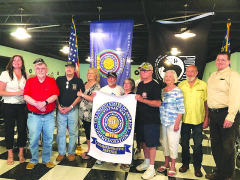 Photo courtesy of Forward Rabun/Rabun County Chamber of Commerce. Forward Rabun was awarded a Department of Defense Vietnam War Commemoration in May 2022. Forward Rabun was recognized as a Commemorative Partner “in recognition of your willingness to assist and support a grateful nation in thanking and honoring our Vietnam War Veterans, their families, and those who served with, or in support of, the Armed Forces.” 
