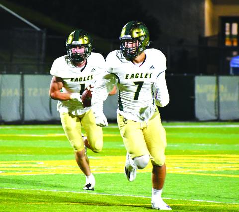 Luke Morey/The Clayton Tribune. Senior Nickolas Roy (7) and junior Trey Horne were two of 10 Rabun Gap players to be named to the All-Conference team. 