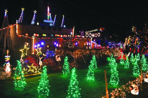 Megan Broome/The Clayton Tribune. The Christmas Village of Lights provided by the local nonprofit Fight Abuse in the Home (FAITH) and Kirk Knous will again light up the sky Friday and Saturday, Dec. 16-17, from 5:30-8:30 p.m. both evenings at 90 Tiger  Connector, Tiger. 