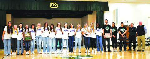 Luke Morey/The Clayton Tribune.  The Lady Indians volleyball team became the first team in school history to win a state title with a 35-11 record as well as eight victories over state-ranked teams. 