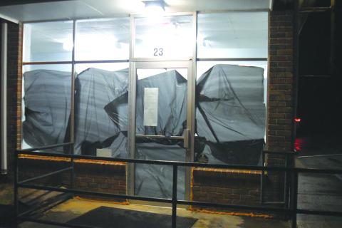 Enoch Autry/The Clayton Tribune. Black bags were taped on the windows of the Mountain City Post Office as the site was unable to renew its lease for March. Those with Mountain City post office boxes now must travel farther for their mail.