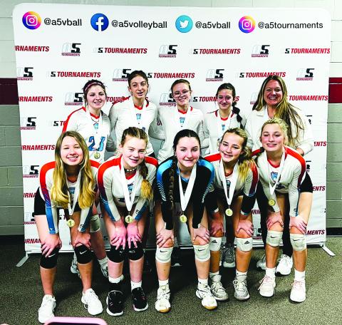 Submitted photo. The 14u team for RIPS Volleyball Club, a new volleyball club in Clayton, took first place in the gold division at the Peachstate Tour Stop.