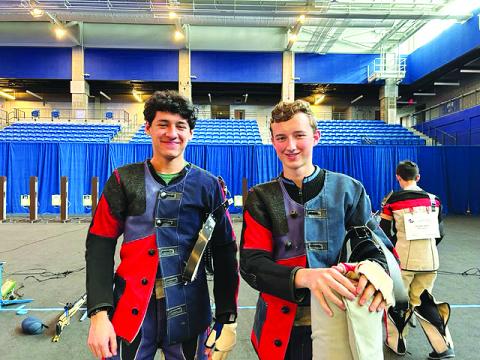 TFS Athletics. Juniors Marc Crotta (left) and Joseph McGahee were two of the top three finishers for Tallulah Falls at the precision rifle state championships.