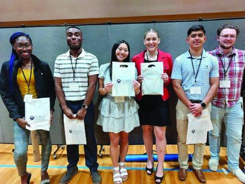 Submitted photo. From left, Shay Bataille, Jojo Croffie, Emily Rankin, Jenna Ash, Victor Canas, and Chandler Lowe attended the Georgia Academy of Science Conference March 3-4.
