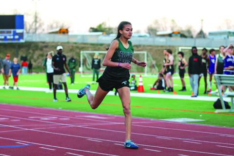 Photo courtesy Austin Poffenberger. Along with taking first in the 400 meters, Tallulah Falls junior Julianne Shirley also advanced to the state championship in the high jump, 200 meters, and 4X400-meter relay.