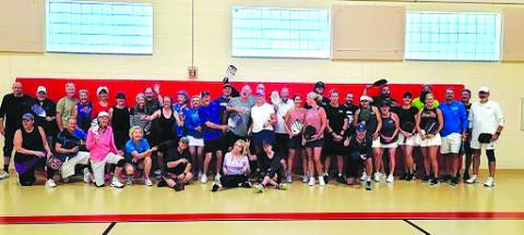 Submitted photo. Forty total pickleball players -- 20 from Rabun County and 20 from Habersham -- combined for the Battle of the Gorge. During the event, the Rabun Pickleball Club raised money for the Sid Weber Memorial Cancer Fund. Between the 40 participants and the spectators, the group raised $864 for the memorial fund. 