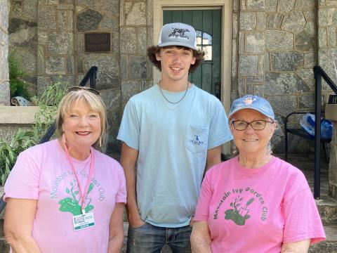 Submitted photo. Scholarship Committee Chair Karon Fickey (from left), scholarship recipient Ethan Mazarky and Mountain Ivy Garden Club President Kitty Wise.