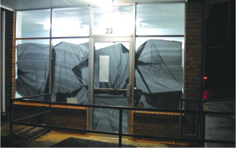 File Photo/Enoch Autry/The Clayton Tribune. Black bags were taped on the windows of the Mountain City Post Office at the end of February as the Dotson Street site was unable to renew its lease for March. The Mountain City post office boxes were relocated to the Rabun Gap post office. Little, if any, activity has occurred at the site since the building was shuttered.