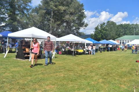 Megan Broome/The Clayton Tribune. A variety of crafts were on display during the 26th Dillard Bluegrass Festival last weekend. Crowds of people attended the two-day benefit event, which raised money for nonprofits and charities in Rabun County.