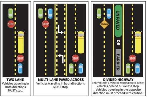 School bus safety graphic. 