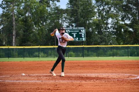 Wade Cheek/The Clayton Tribune. Freshman Callie Craver led the way in the circle, pitching a complete game while tallying nine strikeouts with six hits and six walks allowed.
