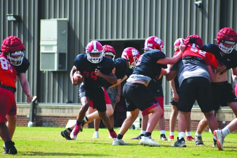 Wade Cheek/The Clayton Tribune. The Rabun County Wildcats practice Monday in preparation for Friday’s home game against Heard County for the Hall of Fame Game. The Wildcats (2-1) currently are ranked No. 7 in Class A Division I.