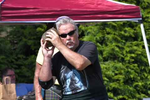 Wade Cheek/The Tribune. Highland Games veteran Ed Ray competed in this year’s North Georgia Highland Games as reportedly the oldest competitor at the age of 71.
