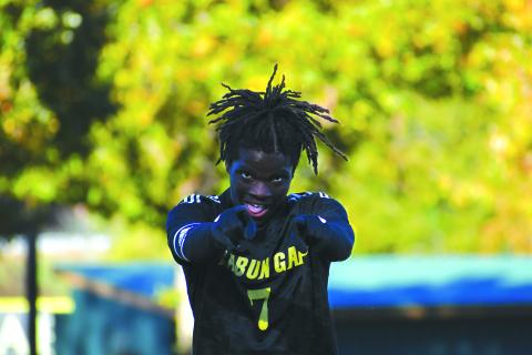 Wade Cheek/The Clayton Tribune. Eagle senior Winfred Sarpong and his RGNS soccer teammates are set to defend their title on Saturday against the No. 1 team in the NCISAA, Wesleyan Christian Academy. 