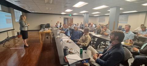 Megan Horn/The Clayton Tribune. Community leaders gather to talk about the potential of broadband coming to Rabun County. 