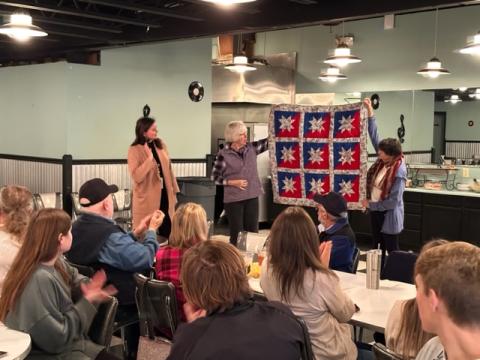 Submitted photo. Rabun military veterans combined forces with local students last Tuesday, as the two groups came together to celebrate Veterans Day in a bit of a non-traditional way.