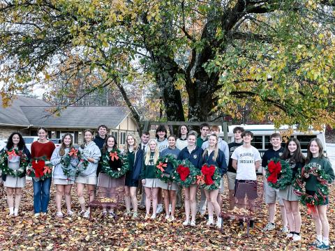 Submitted photo. Tallulah Falls School students visit with Traces of Tiger residents.