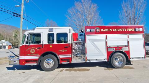 Megan Horn/The Clayton Tribune. Rabun County Fire Services recently put brand new Engine 1 into service and it has already responded to several calls within the county. The brand new apparatus replaces the 2018 engine that was previously used at Station 1. 