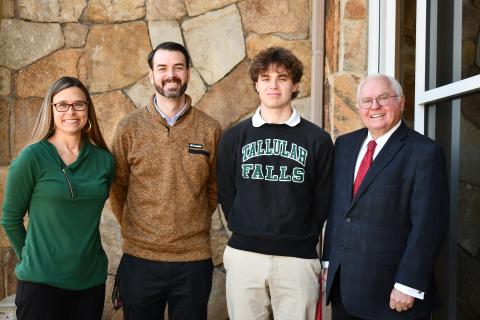 Julianne Akers/The Northeast Georgian. Shown (from left) are Tallulah Falls Upper School Academic Dean Kimberly Popham, STAR Teacher Jeremy Stille, STAR Student Jake Wehrstein, and Head of School and President Dr. Larry Peevy.