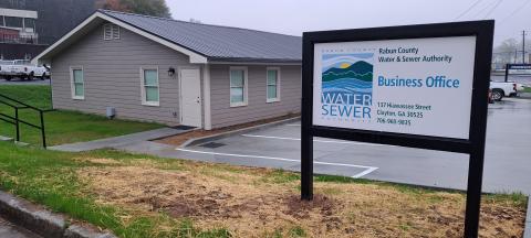 Megan Horn/The Clayton Tribune. The new RCWSA Business Office is located at 137 Hiawassee Street in downtown Clayton. Customers can pay bills at this location. People can contact the RCWSA at 706-960-9835. 