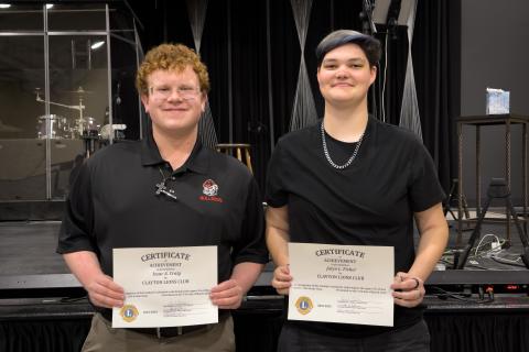 Pictured are 12th Grade Scholars Issac A. Craig and Jalyn L. Fisher. Not pictured are Quetzaly Diaz Ordaz; Molly E. Mazarky; Molly A. Upchurch; Itzia A. Vasquez Ramos. 