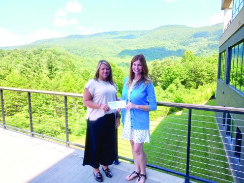 Submitted photo.  Pictured are Kristy Hall, CEO of Mountain Lakes Medical Center, left, and Mary Beth Horton, Director, Community Relations, for Habersham Electric Membership Corporation. 