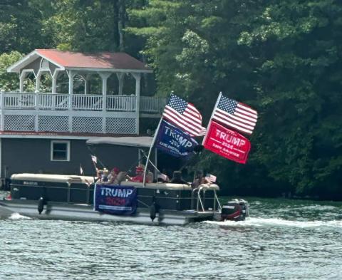 Submitted photo. More than 50 boats and 500 had a blast participating in the Trump Armada on Lake Burton July 27. 