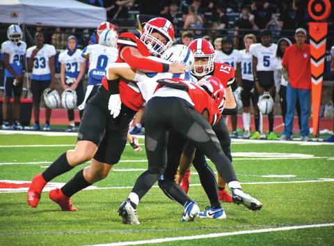Wade Cheek/The Clayton Tribune. Ethan Hopper and the Wildcat defense stood tall against Bremen to win 24-21 last Friday, Sept. 13. Hopper recorded five tackles in the win.