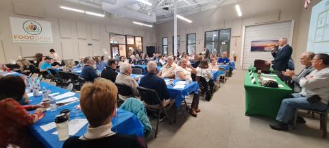 Megan Horn/The Clayton Tribune. The 2024 Forward Rabun Fall Business Breakfast sponsored by United Community Bank and Elk Home was a success as business and community leaders attended the Oct. 24 event in the Community Room of the Food Bank of Northeast Georgia. 