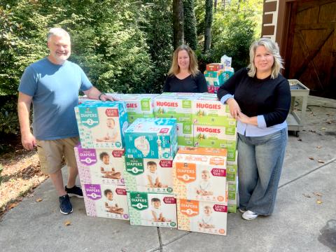 Submitted photo. Pictured are District 10 State Rep. Victor Anderson, Shannon Jensen and Kim Anderson who donated supplies for hurricane victims. 