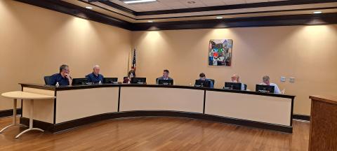 Megan Horn/The Clayton Tribune. Rabun County Schools Superintendent Steven Cole leads the Sept. 19 Board of Education meeting. Cole worked with outgoing Superintendent Dr. April Childers until her retirement on Sept. 30.