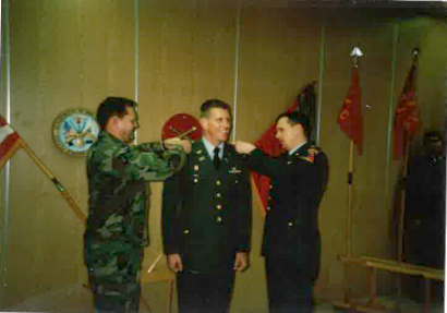 Submitted. Army veteran Jon Jones received a promotion in March of 1989. Jones retired as a Major after 20 years of military service. Below: Gary Cantwell served in the United States Army. He was deployed overseas to Vietnam in October of 1968 and returned in 1969.