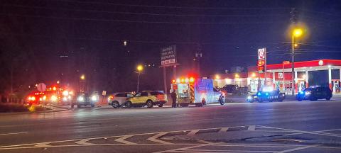 Megan Horn/The Clayton Tribune. Emergency vehicles block a portion of Ramey Boulevard on Nov. 17 as personnel work a three-vehicle crash with possible injuries. 