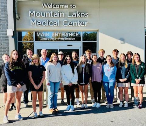 Submitted photo. Forward Rabun Youth Leadership class learns about Mountain Lakes Medical Center in Clayton.