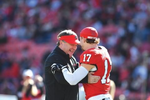 Wade Cheek/The Clayton Tribune. Georgia football’s Dan Jackson made arguably the biggest play in last week’s 8 OT win over Georgia Tech, that being a forced fumble to allow Georgia to tie the game late in the fourth quarter. 