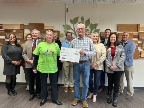 Submitted photo. Carolyn Dillard, board chairman for Richard’s Kids, and Pat Henry, treasurer, receive a $4,000 grant from the North Georgia Community Foundation at its headquarters in Gainesville on Dec 6. 