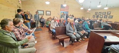 Megan Horn/The Clayton Tribune. Tiger City Hall was packed with people on Dec. 9 as community members expressed their views on a potential development in Tiger City Limits. Council members tabled the decision and are expected to vote again next month. 