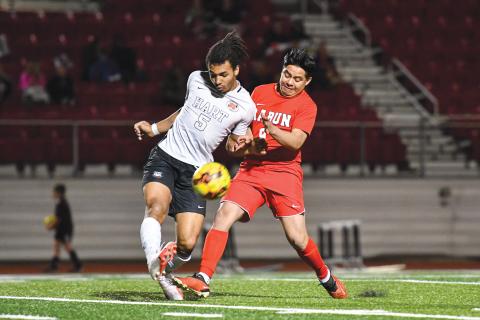 Wade Cheek/The Clayton Tribune. The Rabun County boys soccer team defeated non-region foe Hart County 3-1 the Wildcats’ home bout with the Bulldogs on Wednesday Feb. 26. The Wildcats applied great pressure on defense in the second half to clinch the victory. 