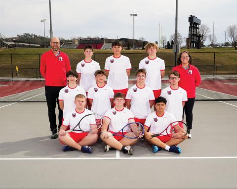 Courtesy of Rabun County High School. The RCHS boys tennis team has picked up right where it left off from last season's region title victory, starting the first eight matches with a 6-2 record. 