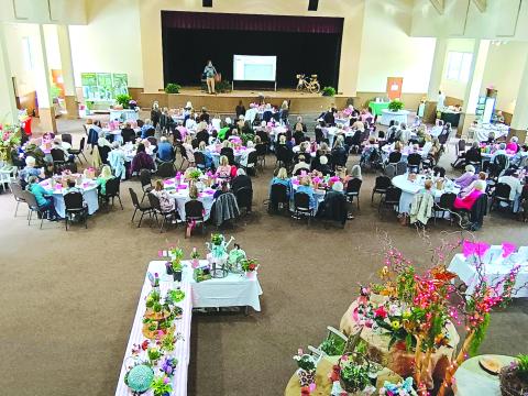 Megan Horn/The Clayton Tribune. Attendees at Mountain Ivy Garden Club’s Celebrate Spring:A Garden Symposium second annual event hear a presentation from Adam Bigelow about “Native Plants in the Landscape.” 