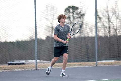TFS Athletics. No. 1 singles player Tanner Davis