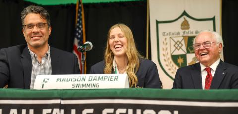 Wade Cheek/The Clayton Tribune. Madison Dampier has signed with the University of Cincinnati to swim for the Bearcats.