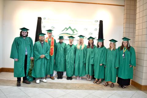 Megan Horn/The Clayton Tribune. Johnathan Robert Lee Watts (left); Rafael Rios Duran, Joseph Keith Bramblett, David Santos Arvizu, Drake William Kelley, Natalie Ann McCannon, Krissa Elizabeth Fountain, Brylee Faye Richardson, Brooke Caroleen Richardson and JaLynn Lee Pendrey. Not pictured are Kayden Grace Glass, Creighton John Howard and Anna Marie Foster.