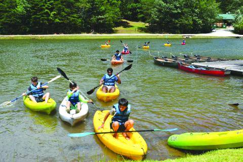 Enoch Autry/The Clayton Tribune. Lake Toccoa at Camp Rainey Mountain in Rabun County offers Scouts a multitude of ways to enjoy the water in Northeast Georgia. The 600-acre camp is consistently ranked in the top camps in the nation.